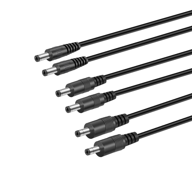 DC5521 Stranded PVC Industrial Power Male to Male Black Extension Cable for CCTV Camera Electrical Wire