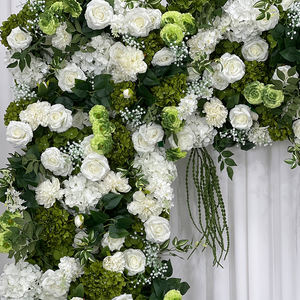 Arco Cuadrado de Flores y Follaje Artificial Realista en Blanco y Verde, Decoración Impermeable para Bodas al Aire Libre - Product Image 3