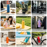 Bouteille d'eau isotherme classique en acier inoxydable à double paroi avec couvercle en bambou, sans BPA, vente en gros directe usine, idéale pour le camping