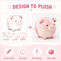 Jolie Peluche Cochon Rose Patchwork Personnalisée, Jouet en Peluche Doux et Rond, Figurine Cochonnette, Cadeau Décoratif, Faible MOQ, Service OEM ODM, Direct Usine
