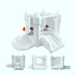 Château gonflable miniature blanc, <span class=keywords><strong>trampoline</strong></span> blanc, toboggan combiné - Product Image 6