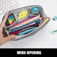 Étui à crayons scolaire portable et durable, sac à crayons spacieux avec fermeture à glissière, organisateur en polyester pour étudiants