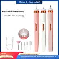 Mini perceuse à ongles portable USB silencieuse, machine électrique pour le polissage et le ponçage des ongles, pour la manucure, la pédicure, l'élimination des gels/acryliques