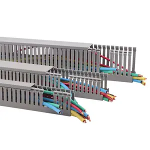 PXC serisi kablo kanalı 40x40mm Pvc kablo kanalı gri oluklu tip Pvc Panel oluklu kanal kablolama kanalları