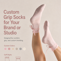 Chaussettes de yoga en coton respirant de haute qualité avec grip, chaussettes de Pilates à logo personnalisé, chaussettes de Pilates en coton avec grip pour femmes