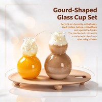 Verre à boisson transparent en forme de calebasse, vaisselle moderne pour thé, café, lait et jus