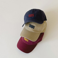 2022 MTBB gorra de béisbol atlética de estilo coreano de moda para niños Retro negro Denim carta algodón lavado Gorras para bebés