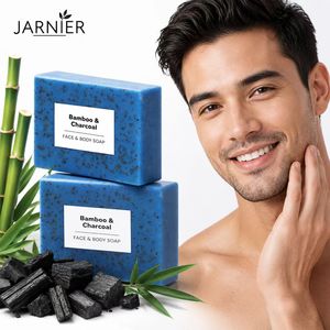 JARNIER Jabón Facial y Corporal de Bambú y Carbón para Hombres, Limpieza Profunda, Control de Grasa, Jabón Artesanal en Barra, Marca Privada - Product Image 1