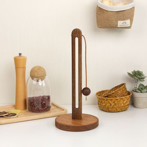 Portarotolo <span class=keywords><strong>in</strong></span> <span class=keywords><strong>Legno</strong></span> di Acacia Naturale Retrò Personalizzato, Antiscivolo, per Cucina Domestica, <span class=keywords><strong>Porta</strong></span> Rotolo di Carta e Sacchetto Fresco - Product Image 1