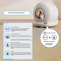 Litière Intelligente pour Chat avec Application, Toilette Entièrement Automatique pour Animaux, Grande Taille, Anti-Éclaboussures, Fermée, Fond Antiadhésif pour Chats