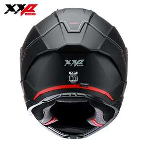 Casque de moto intégral XXR, design noir et rouge, visière transparente, sécurité ultime, DOT ABS, casque de moto toutes saisons - Product Image 4