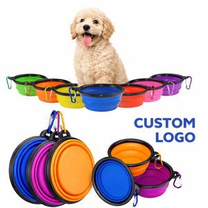 Tigela Dobrável de Silicone Personalizada com Mosquetão para Cães e Gatos, Embalagem com Logotipo OEM Disponível, Fabricante de Brinquedos para Animais de Estimação - Product Image 1