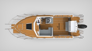 เรือตกปลาอลูมิเนียมเชื่อมต่อแบบสปอร์ตและสันทนาการ SEAKINGBOSS 770 MAX ลำตัวกว้าง 8 เมตร แบบ Deep V คุณภาพสูง สำหรับใช้งานนอกชายฝั่ง - Product Image 3