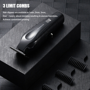 Kit de Corte de Pelo Eléctrico Profesional Recargable por USB para Hombre, Máquina Cortadora de Pelo Inalámbrica para Barbería, Resistente al Agua IPX6 con Pantalla LCD - Product Image 3