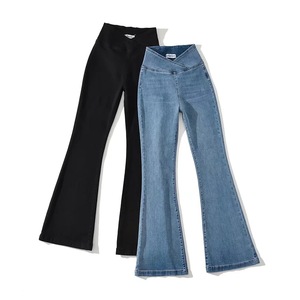 Jean skinny élastique à taille haute pour femmes américaines pour Streetwear Lifting Hanches Show Slimming Leg Length Casual Solid - Product Image 1