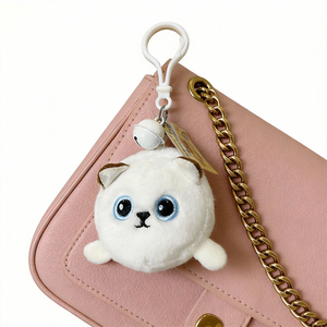 Cute Plush White Cat Keychain <b>Soft</b> Stuffed Animal Pendant Bag Charm Cartoon Decoration for <b>Kids</b> Girl Daily <b>Play</b> Birthday Gift - Product Image 3