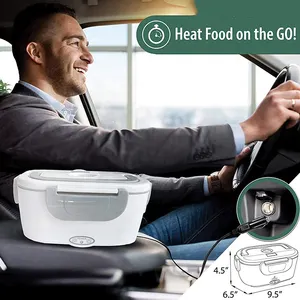 Fiambrera eléctrica de acero inoxidable para el hogar 2 en 1 con bolsa de transporte Calentador de alimentos portátil para uso seguro en la cocina - Product Image 2