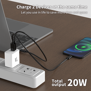 <span class=keywords><strong>Chargeur</strong></span> électrique intelligent PD 20W, <span class=keywords><strong>chargeur</strong></span> rapide pour téléphone portable, charge rapide avec technologie Type-C pour <span class=keywords><strong>prise</strong></span> standard américaine - Product Image 5