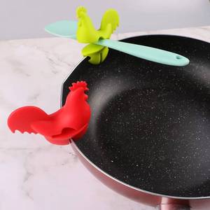 Multi-Function Eco-Friendly Silicone Rooster Utensil Holder Anti-Overflow Pot Pan Clip Dishwasher Safe Kitchen <b>Accessories</b> Rests - Product Image 5
