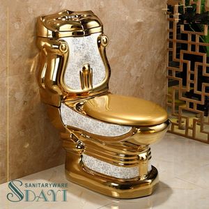 כלי סניטריים מוזהב שירותים סט שירותים בכל צבעי זהב טואלט קרמיקה סט שירותים - Product Image 3