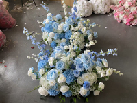 FB-BL28 Nouvelle Offre : Boule de Fleurs Bleues Faite à la Main, 50-70 CM, Boule de Roses en Soie pour Hôtels, Banquets, Scènes, Décoration de Mariage, Centres de Table de Mariage