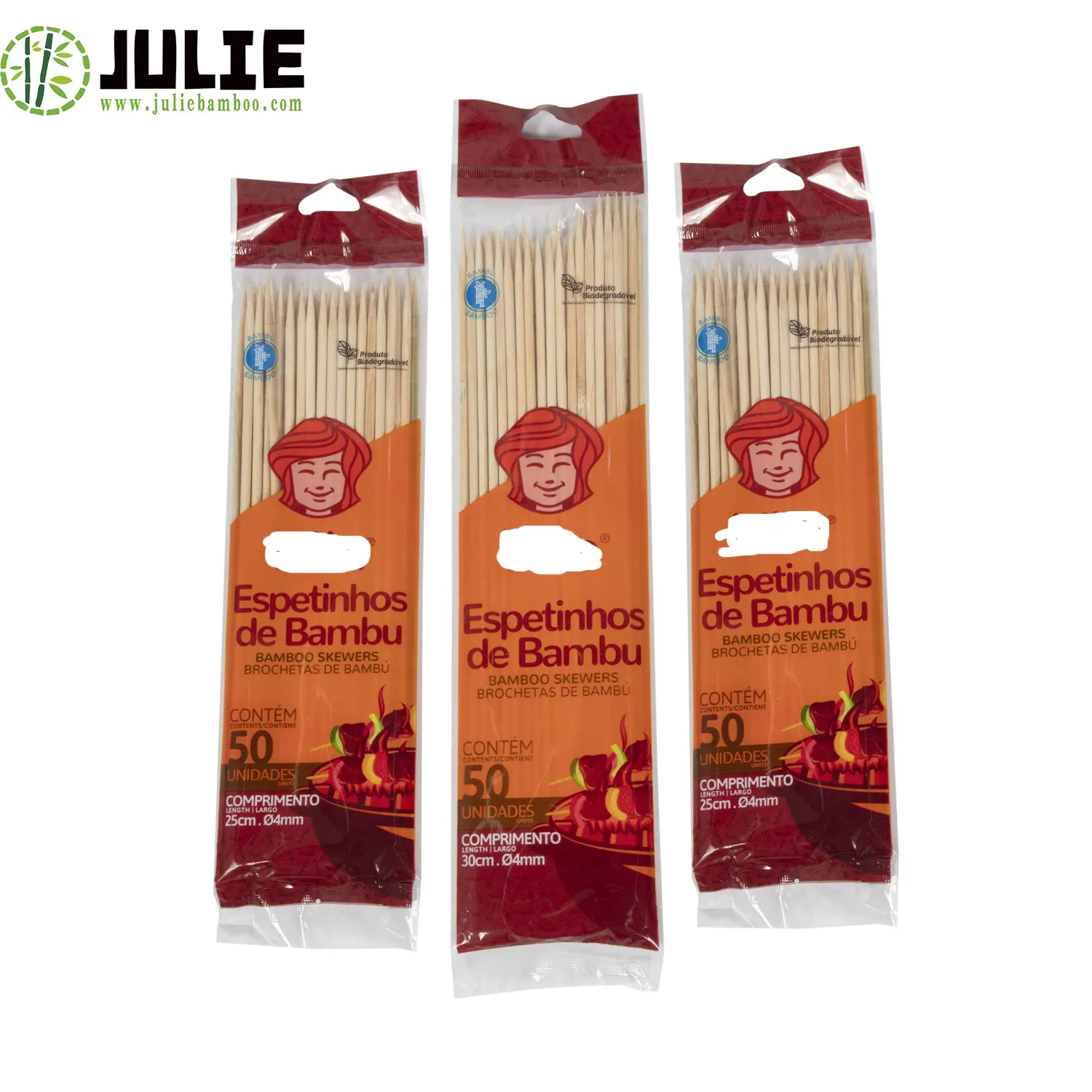 Brochette de bambou 100% naturel jetable biodégradable écologique de qualité alimentaire directe d'usine