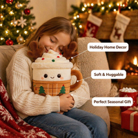 Peluche renne de Noël Kawaii avec dessus en crème fouettée douce pour cadeau de Noël