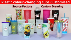 Tutup dan Sedotan Cangkir Anak Anti Bocor Berubah Warna, Mug Ajaib Plastik Reusable Desain Lucu untuk Pesta dan Perjalanan - Product Image 6