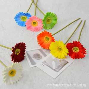 Fleurs artificielles de gerbera Laixing, orange, haute simulation, décoration de mariage - Product Image 2