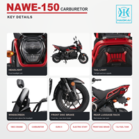 Mini moto automatique 150cc, moteur refroidi par air, frein à disque avant, démarrage électrique, vitesse maximale de 80 km/h, EURO 5, vente en gros