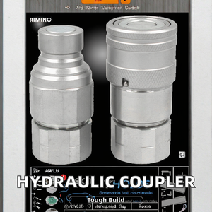 Быстроразъемное соединение гидравлическое плоское, 1/2 дюйма BSP/NPT, 5000 фунтов на кв. дюйм, оцинкованное, ISO 16028, для мини-погрузчиков, снегоуборщиков, тракторов - Product Image 2