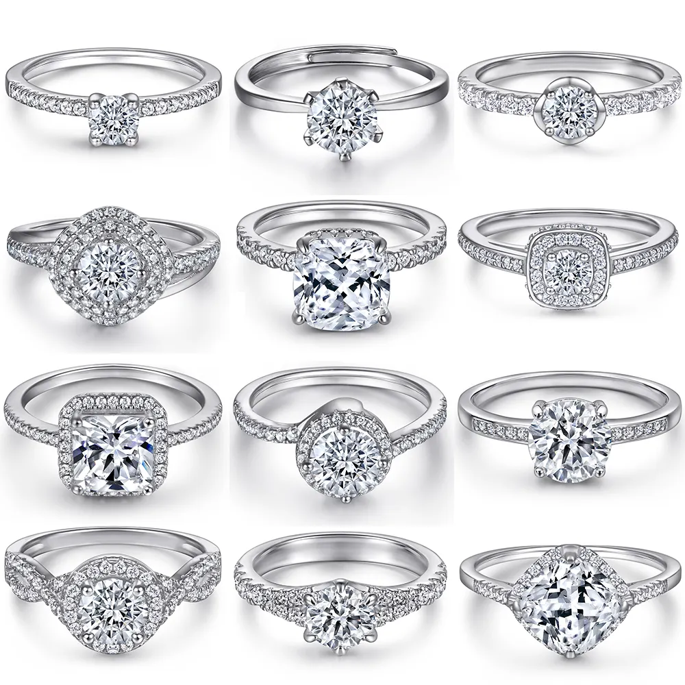 SKA newest design bridal ring white gold diamond wedding love ring for women