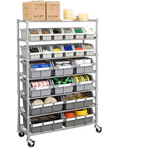 Étagère de rangement de cuisine robuste à 7 niveaux 22 bacs Organisateur de garde-manger/bureau réglable avec supports de rangement classés - Product Image 2