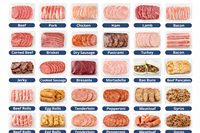 Nouvelle machine à trancher la viande cuite automatique avec épaisseur réglable et lames en acier allié pour charcuterie, saucisses, jambon et produits froids