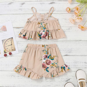 ガールズスーツ2022新しい夏のファッション韓国スタイル快適なスリングトップかわいいプリーツショーツ女の赤ちゃん服セット - Product Image 2