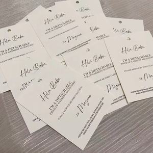 Etichette personalizzate per abbigliamento etichette personalizzate per vestiti con carta bianca biglietto altalena in rilievo con filo di corda etichette per vestiti - Product Image 3