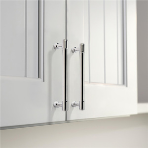Zinc Alloy Modern Bright <b>Silver</b> <b>Drawer</b> Handle for Cabinet Kitchen Wardrobe Dresser Bedroom Living Room Bathroom Hotel & School - Product Image 1