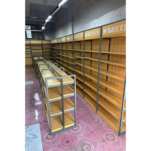 Étagères en bois sur mesure pour les supermarchés Étagères en bois et en acier Étagères en bois à double face pour gondole pour magasin de détail - Product Image 2