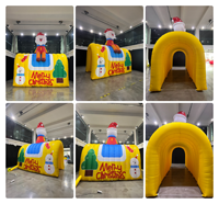 Tente tunnel gonflable personnalisée Père Noël de Noël, 5,3 m de haut, étanche, avec souffleur, pour décoration de Noël