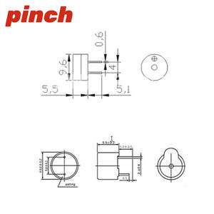 Zumbador Electromagnético 9x5.5mm 0905 16/42 3/5V de Montaje Superficial Integrado con Orificio Pasante - Product Image 3
