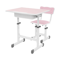 Ensemble de bureau et chaise d'école réglables en hauteur, en métal moderne et durable, respectueux de l'environnement, pour la maison, le bureau et les étudiants