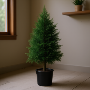 Albero di Cedro Artificiale Verde in Vaso Singolo per Decorazione Ufficio - Product Image 2