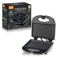 Grille à sandwich RAF R.200 750W, plaques côtelées antiadhésives, chauffage double face, thermostat 165°C, nettoyage facile, prise VDE pour petit-déjeuner à domicile