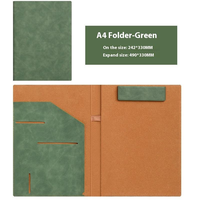 Portafolio de Cuero Wenshun A4, Organizador de Currículum y Entrevistas, Bloc de Notas, Portapapeles, Almacenamiento de Archivos de Papel con Bolsillo de Cuero PU