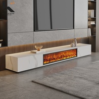 Meuble TV moderne de luxe avec foyer électrique et rangement pour salon