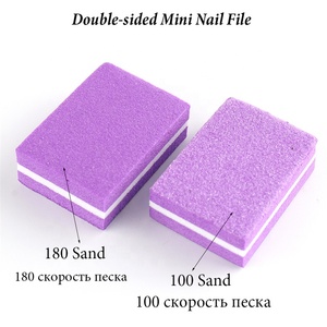 50 unids/lote 100/180 doble-Mini de los bloques de archivo colorido esponja de esmalte de uñas de lijado de plaza tiras de manicura - Product Image 4