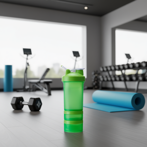 Vaso Mezclador de Proteínas Verde de 500 ml para Gimnasio y Fitness con Tapa y Pajita, Botella Deportiva Portátil para Entrenamiento - Product Image 2