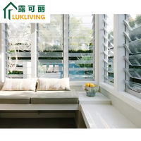 Lukliving jalousie design bon cadre en aluminium ventilé fenêtre à persiennes en verre jalousie grilles de fenêtre prix