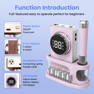 Trapano per Unghie Professionale Multifunzione con Batteria a Lunga Durata, 40000rpm, Motore Brushless a Bassa Vibrazione per Unghie in Acrilico e Gel - Product Image 2