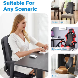 Cojín de Soporte Lumbar Ergonómico de Espuma Viscoelástica, Almohada de Soporte <span class=keywords><strong>para</strong></span> la Espalda Ajustable <span class=keywords><strong>para</strong></span> Silla de Oficina y Automóvil, <span class=keywords><strong>Respaldo</strong></span> Ortopédico Transpirable - Product Image 4
